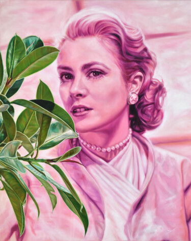 "'Grace Kelly' Plant" başlıklı Tablo Doreen Koch tarafından, Orijinal sanat, Petrol Ahşap Sedye çerçevesi üzerine monte edil…