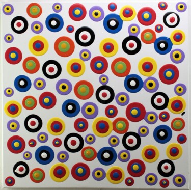 Malarstwo zatytułowany „Colored Candies” autorstwa Alessandro Butera, Oryginalna praca, Akryl Zamontowany na Drewniana rama…