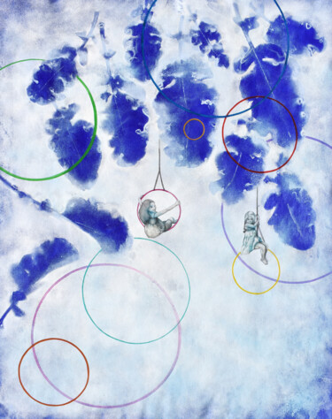 Painting titled "Dondolando tra le p…" by Milena Nicosia, Original Artwork, Acrylic Mounted on Wood Stretcher frame