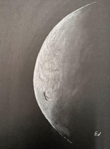 Dessin intitulée "Ventre lune" par Eric Delaite, Œuvre d'art originale, Pastel