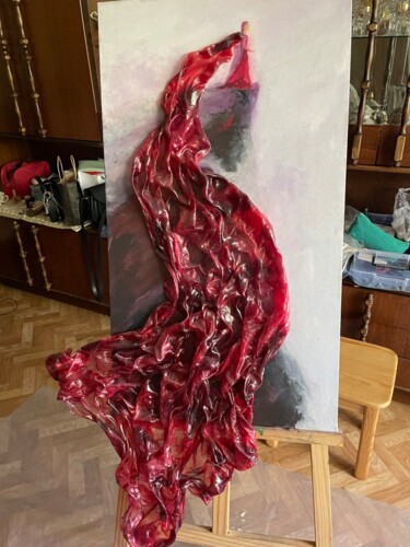 "Adiya" başlıklı Tablo Jazira Merten tarafından, Orijinal sanat, Kumaş Ahşap Sedye çerçevesi üzerine monte edilmiş