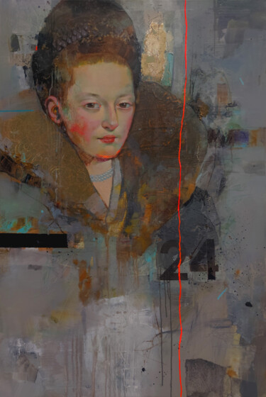 "Renaissance portrai…" başlıklı Tablo Viktor Sheleg tarafından, Orijinal sanat, Petrol Ahşap Sedye çerçevesi üzerine monte e…