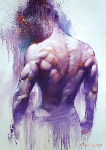 Pintura titulada "Mr. Physical Streng…" por Adlexe Aleksej Panfilov, Obra de arte original, Oleo