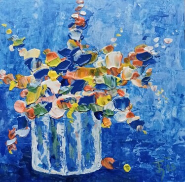 Peinture intitulée "Bouquet 1" par Jean-Claude Sylvain, Œuvre d'art originale, Acrylique