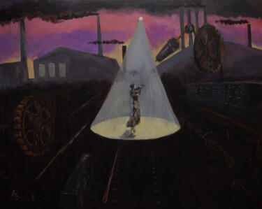 绘画 标题为“Courage” 由Vladimir Lebedev, 原创艺术品, 丙烯 安装在木质担架架上