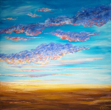 绘画 标题为“Ciel sentimental” 由Caroline Keller, 原创艺术品, 油 安装在木质担架架上