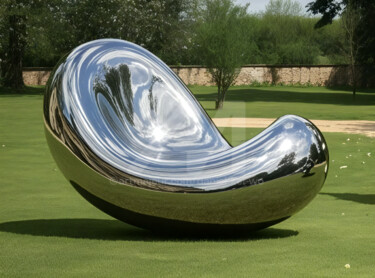 Sculpture intitulée "Embrace#4" par Daniel Kei Wo, Œuvre d'art originale, Acier inoxydable