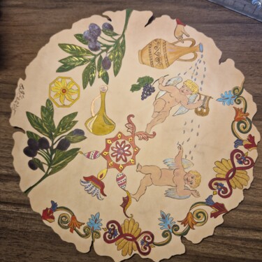 "Angels in Greece" başlıklı Tablo Evgeniya Ersoy tarafından, Orijinal sanat, Suluboya