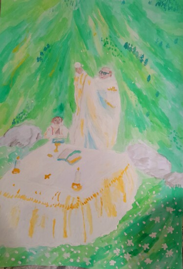 Painting titled "💕the most sacred Sa…" by Svitlo Lubovi, Original Artwork, Watercolor
