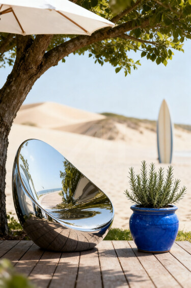 Γλυπτική με τίτλο "Hug Me#5" από Daniel Kei Wo, Αυθεντικά έργα τέχνης, Από ανοξείδωτο χάλυβα