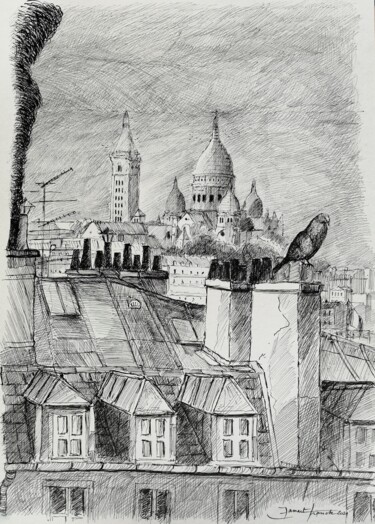 "Le charme de Montma…" başlıklı Resim Franck Jamart tarafından, Orijinal sanat, Mürekkep