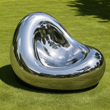 Γλυπτική με τίτλο "Hug Me#8" από Daniel Kei Wo, Αυθεντικά έργα τέχνης, Από ανοξείδωτο χάλυβα