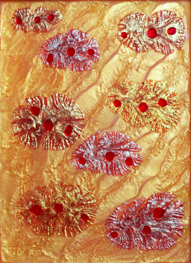 Painting titled "Gold Patches on Gol…" by Andrey Berlogov, Original Artwork, Resin