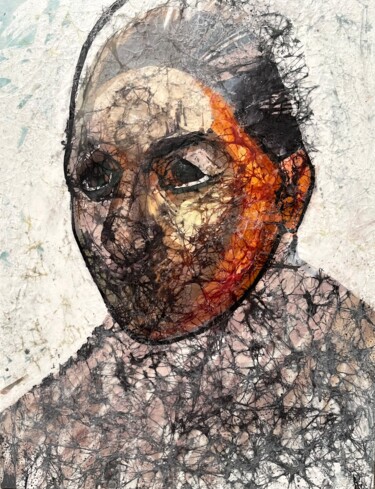 Malarstwo zatytułowany „Silence noir” autorstwa Olga Rocher, Oryginalna praca, Tkanina Zamontowany na Drewniana rama noszy