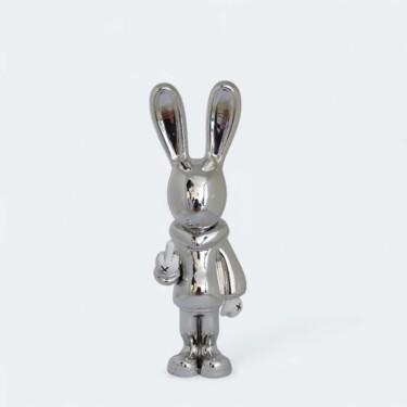 Γλυπτική με τίτλο "Yolo Silver" από Sagrasse, Αυθεντικά έργα τέχνης, Ρητίνη