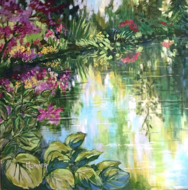 "Jardin d'eau Givern…" başlıklı Tablo Cathy Monnier tarafından, Orijinal sanat, Akrilik Ahşap Sedye çerçevesi üzerine monte…