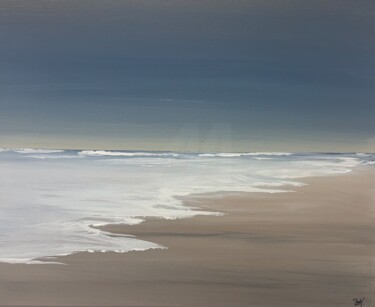 Painting titled "Lèvres d'écume" by Bénédicte Herisson, Original Artwork, Acrylic Mounted on Wood Stretcher frame