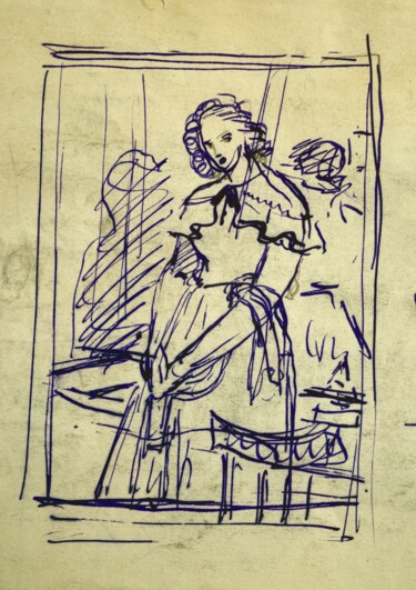 "Portrait of Leyla B…" başlıklı Resim Vajiha Samadova tarafından, Orijinal sanat, Kalem