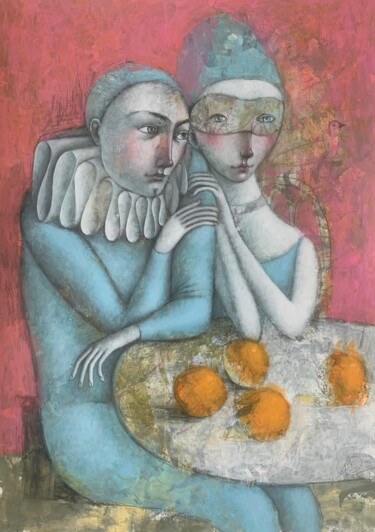 Painting titled "Family of Wandering…" by Svetlana Rumak, Original Artwork, Acrylic