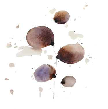 Painting titled "Abstract Organic Fo…" by Tani Soul, Original Artwork, Watercolor