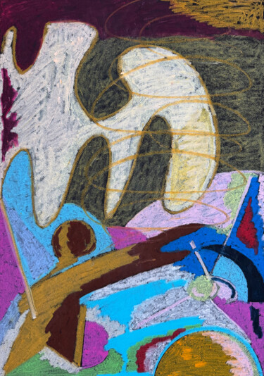 Pintura titulada "Abstract Compositio…" por Evgeniya Minina Zhemi, Obra de arte original, Pastel