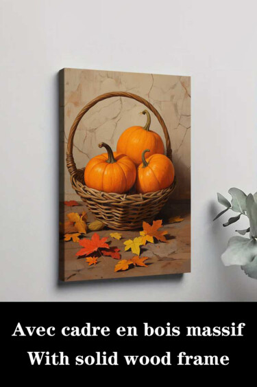 "Autumn Pumpkin Mapl…" başlıklı Baskıresim 江华 梁 tarafından, Orijinal sanat, Mürekkep püskürtmeli Ahşap Sedye çerçevesi üzeri…
