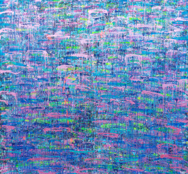 Painting titled "Iridescent Thoughtl…" by Giuseppe Valia, Original Artwork, Acrylic Mounted on Wood Stretcher frame