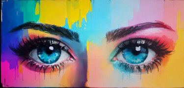 Artes digitais intitulada "Rainbow Gaze - Hype…" por Aleksa Soul, Obras de arte originais, Pintura digital