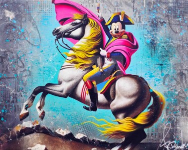 Картина под названием "Mickey Napoléon" - Vincent Bardou, Подлинное произведение искусства, Акрил Установлен на Деревянная р…