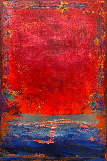Pintura titulada "Red Sunset" por Viki Smoliar, Obra de arte original, Acrílico Montado en Bastidor de camilla de madera