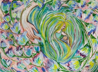 Ζωγραφική με τίτλο "Maternity" από Valeria Pogliani (V.P.), Αυθεντικά έργα τέχνης, Ακρυλικό