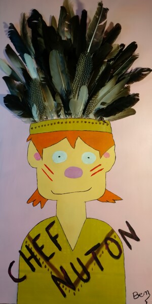 "Chef Nuton" başlıklı Tablo Ben tarafından, Orijinal sanat, Akrilik Ahşap Sedye çerçevesi üzerine monte edilmiş