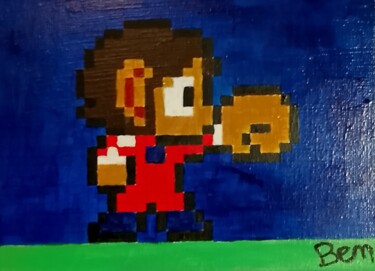 Картина под названием "Alex Kidd Pixel" - Ben, Подлинное произведение искусства, Акрил Установлен на Деревянная рама для нос…