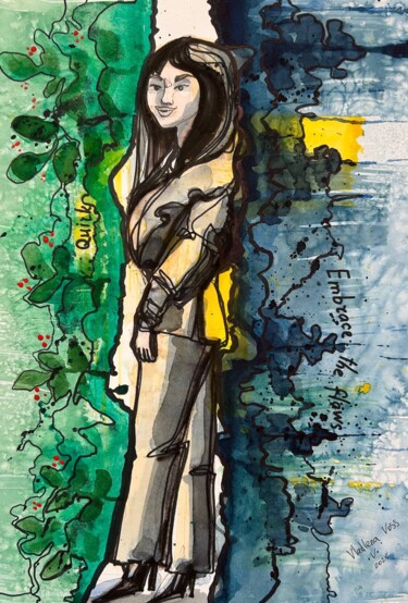 绘画 标题为“Original Abstract A…” 由Vladlena Voss, 原创艺术品, 水彩