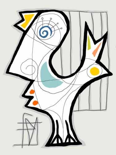 数字艺术 标题为“Dam' oiseau” 由Franck Vidal, 原创艺术品, 数字油画