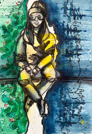 Peinture intitulée "Original Abstract A…" par Vladlena Voss, Œuvre d'art originale, Aquarelle