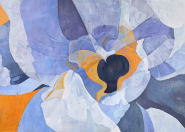 "Light blue iris flo…" başlıklı Dijital Sanat Nataliya Gubina tarafından, Orijinal sanat, Akrilik