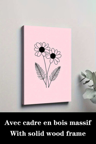 Druckgrafik mit dem Titel "Minimalist Black Wh…" von Jiang Hua Liang, Original-Kunstwerk, Tintenstrahl Auf Keilrahmen aus Ho…