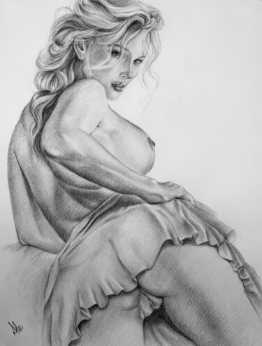 Zeichnungen mit dem Titel "surprise me" von Aleartdesignerstudio, Original-Kunstwerk, Kohle