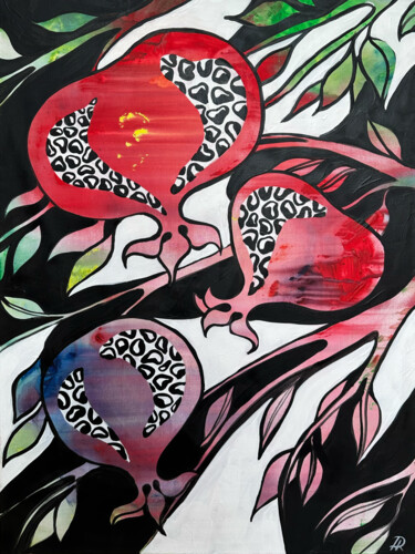 Pintura intitulada "Seeds of ruby" por Darina Komorowski, Obras de arte originais, Acrílico