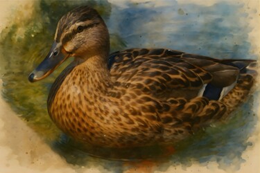 "Female Mallard Duck…" başlıklı Dijital Sanat M Alk tarafından, Orijinal sanat, Dijital Resim