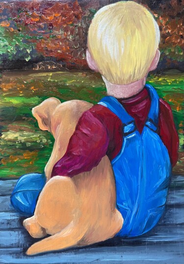 Painting titled "Картина маслом «Под…" by Anya Anischenko, Original Artwork, Oil