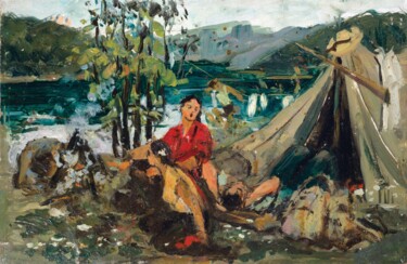 "Étude for the “Song…" başlıklı Tablo Vajiha Samadova tarafından, Orijinal sanat, Petrol