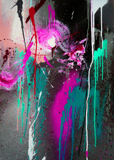 Peinture intitulée "Madness of Violet" par Adlexe Aleksej Panfilov, Œuvre d'art originale, Aérosol