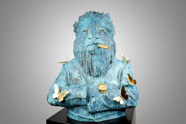 Γλυπτική με τίτλο "Bronze Lion" από Yaniv Edery, Αυθεντικά έργα τέχνης, Μπρούντζος