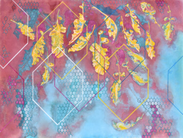 Painting titled "Nella rete dei rico…" by Milena Nicosia, Original Artwork, Acrylic Mounted on Wood Stretcher frame