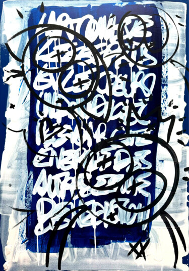 Pintura intitulada "Chassé Croisé..." por Niamor, Obras de arte originais, Acrílico Montado em Armação em madeira