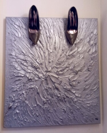 Painting titled "ATTRACTION" by Eva Koko, Original Artwork, Acrylic Mounted on Wood Stretcher frame