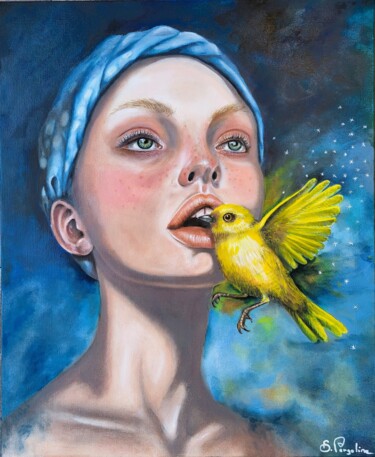 Painting titled "Libre ensemble" by Sophie Pergeline, Original Artwork, Oil