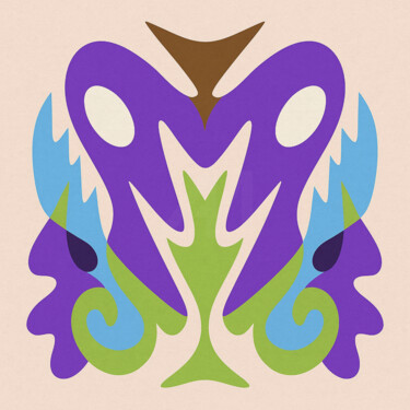 Arts numériques intitulée "Symétrie du Rêve Ch…" par Yahya Ahssaini, Œuvre d'art originale, Peinture numérique